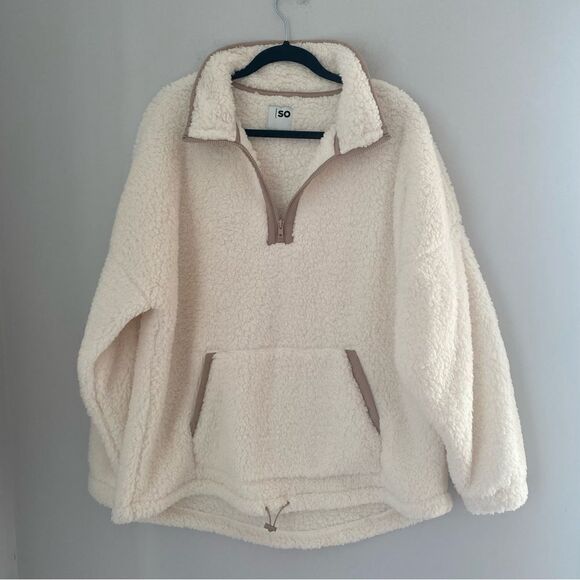 SO Women’s The Cozy 1/4 Zip Pullover Teddy Sherpa Sweatshirt size XL - Picture 1 of 3
